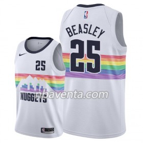 Camiseta Hombre Denver Nuggets Malik Beasley 25 2018-19 Nike City Edition Blanco Swingman
